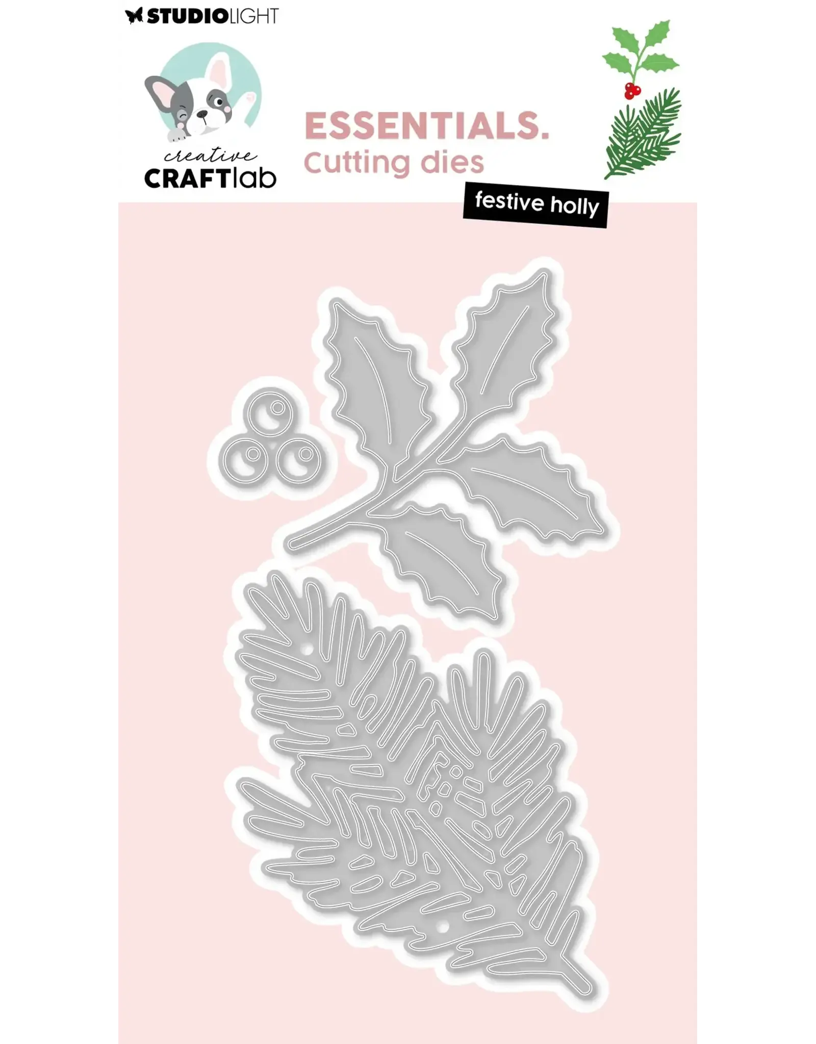 STUDIOLIGHT STUDIOLIGHT CREATIVE CRAFTLAB ESSENTIALS FESTIVE HOLLY DIE SET