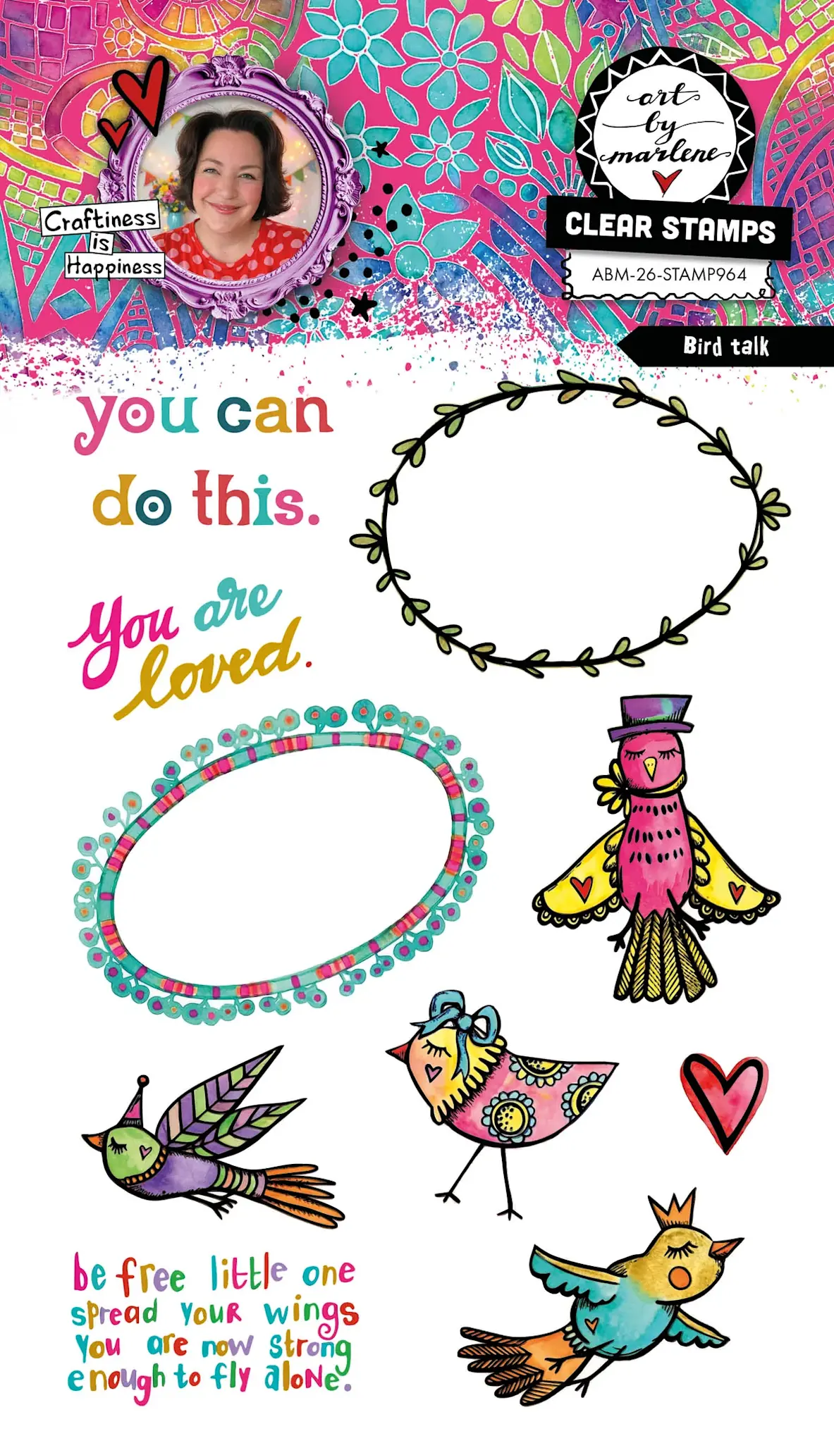 STUDIOLIGHT STUDIOLIGHT ART BY MARLENE BIRD TALK CLEAR STAMP SET