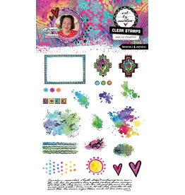 STUDIOLIGHT STUDIOLIGHT ART BY MARLENE SPLATTERS & PATTERNS CLEAR STAMP SET
