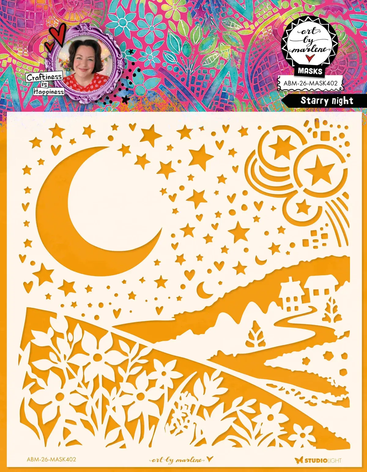 STUDIOLIGHT STUDIOLIGHT ART BY MARLENE STARRY NIGHT 8x8 MASKS STENCIL