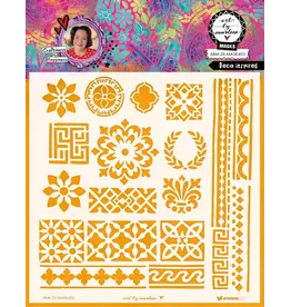 STUDIOLIGHT STUDIOLIGHT ART BY MARLENE DECO INSPIRED 8x8 MASKS STENCIL
