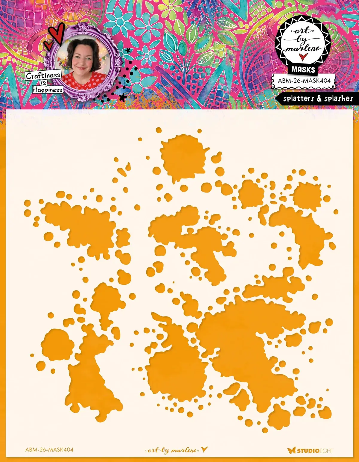 STUDIOLIGHT STUDIOLIGHT ART BY MARLENE SPLATTERS & SPLASHES 8x8 MASKS STENCIL