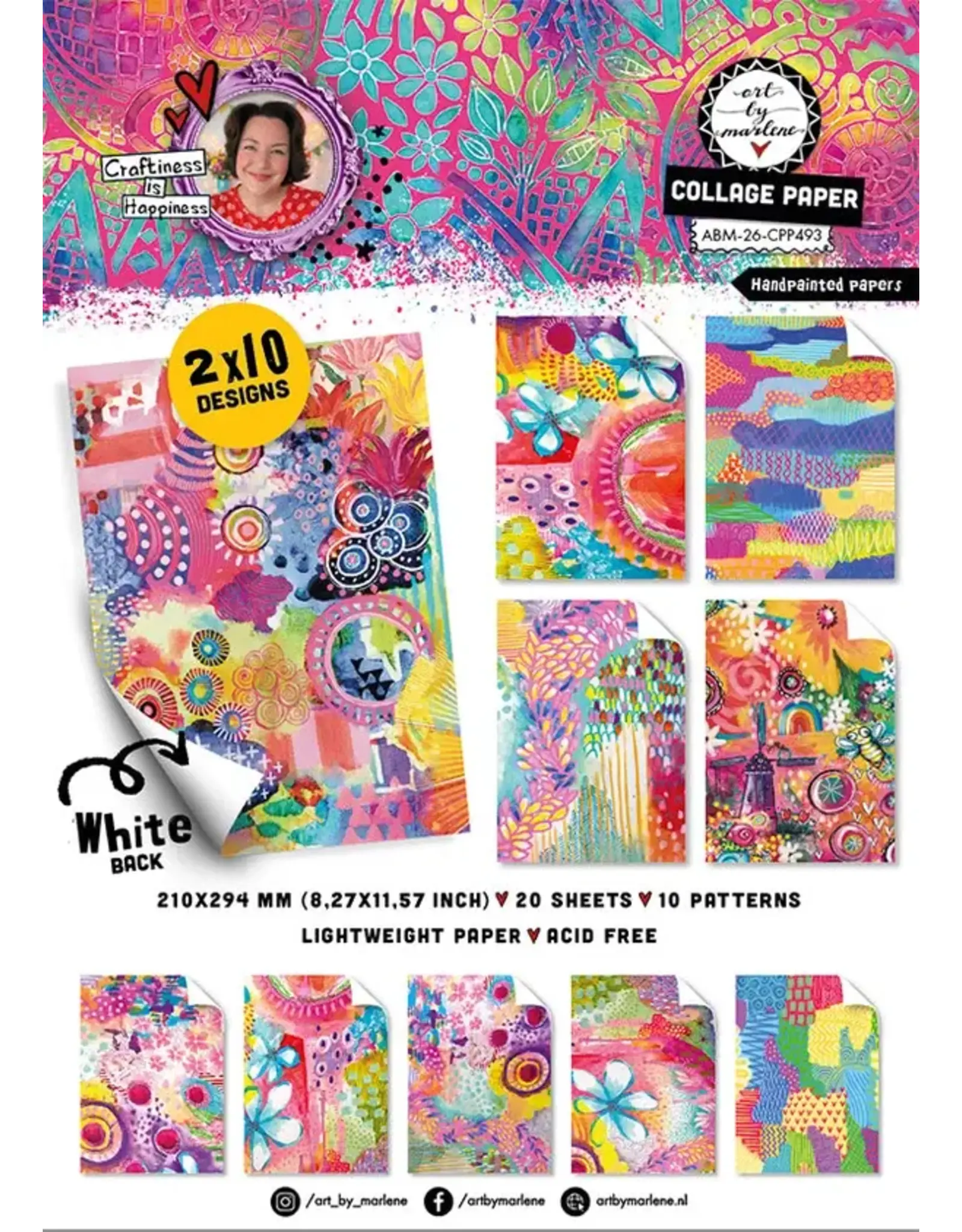 STUDIOLIGHT STUDIOLIGHT ART BY MARLENE HANDPAINTED PAPERS COLLAGE PAPER PAD