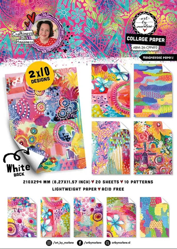 STUDIOLIGHT STUDIOLIGHT ART BY MARLENE HANDPAINTED PAPERS COLLAGE PAPER PAD