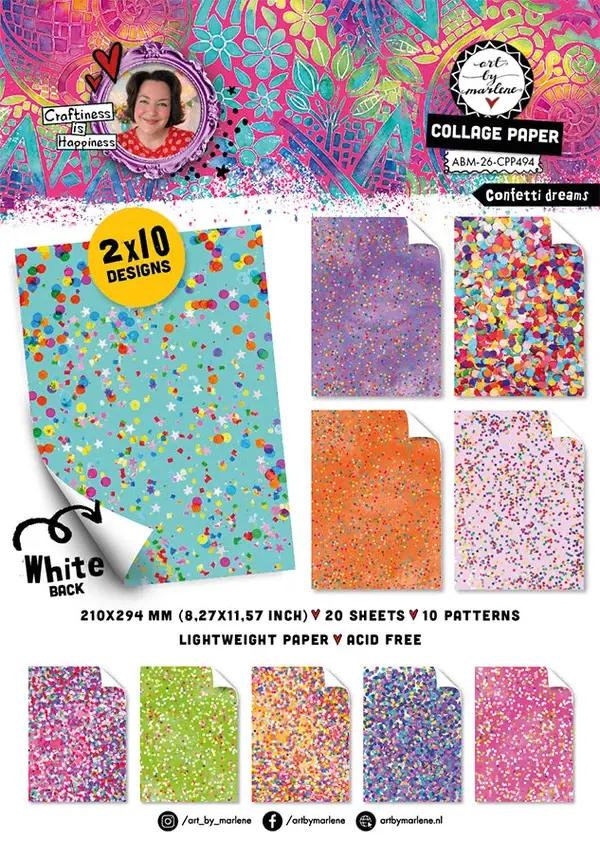 STUDIOLIGHT STUDIOLIGHT ART BY MARLENE CONFETTI DREAMZ COLLAGE PAPER PAD