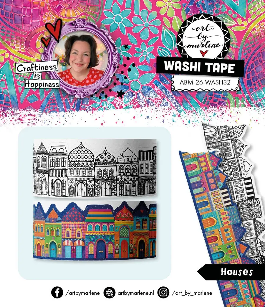 STUDIOLIGHT STUDIOLIGHT ART BY MARLENE HOUSES ART WASHI TAPE 2/PK