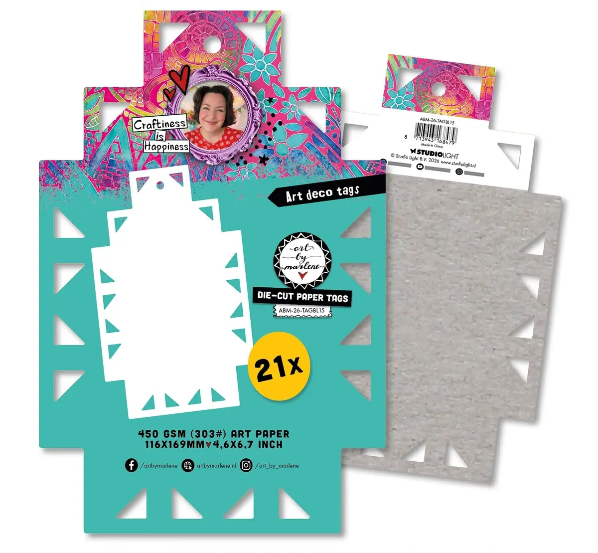 STUDIOLIGHT STUDIOLIGHT ART BY MARLENE ATC ART DECO TAGS 21 SHEETS