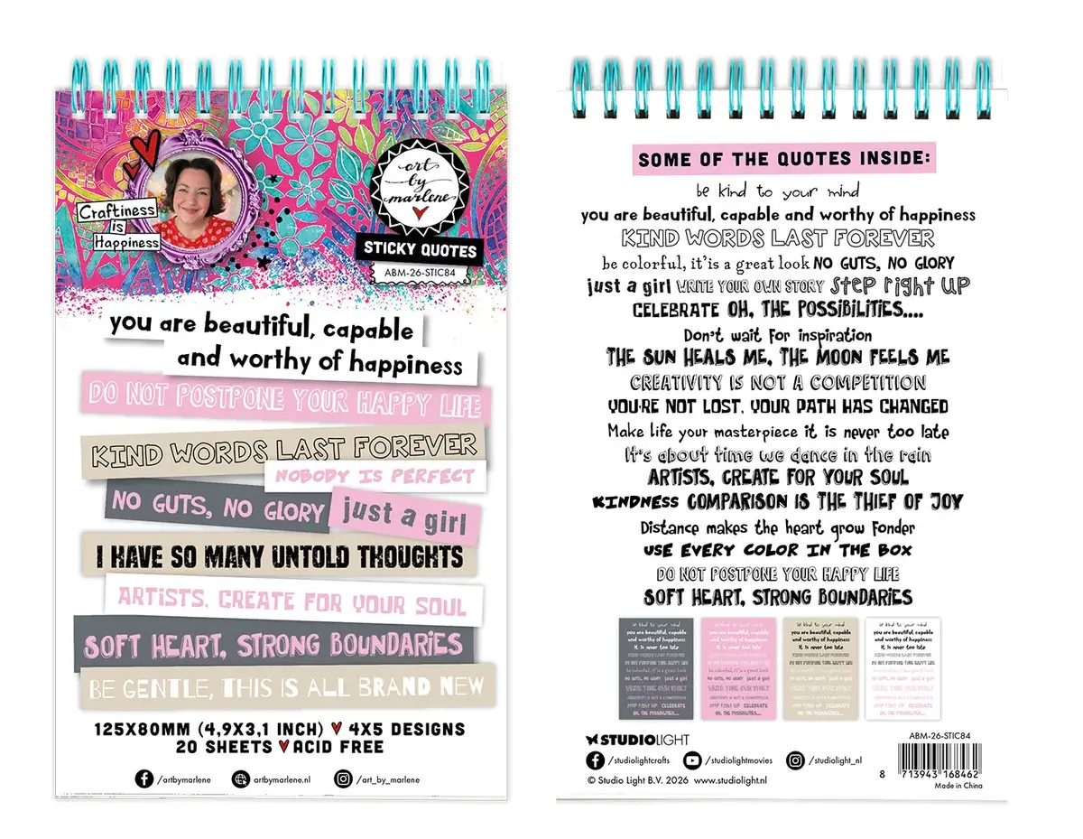 STUDIOLIGHT STUDIOLIGHT ART BY MARLENE STICKY QUOTES 20 SHEETS