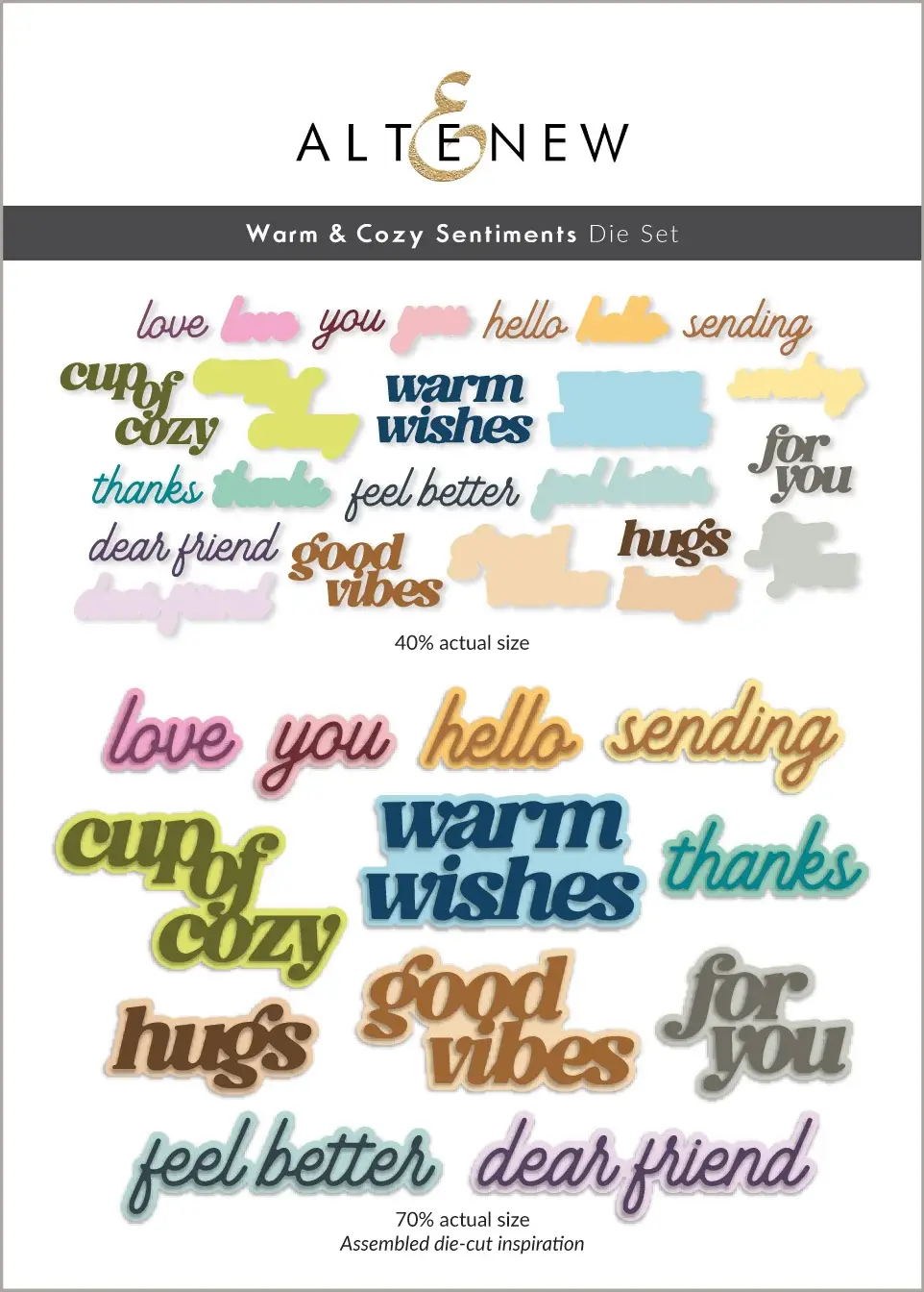 ALTENEW ALTENEW WARM & COZY SENTIMENTS DIE SET