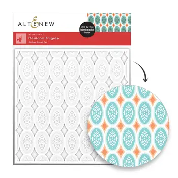 ALTENEW ALTENEW HEIRLOOM FILIGREE 6x6 STENCIL SET 4/PK