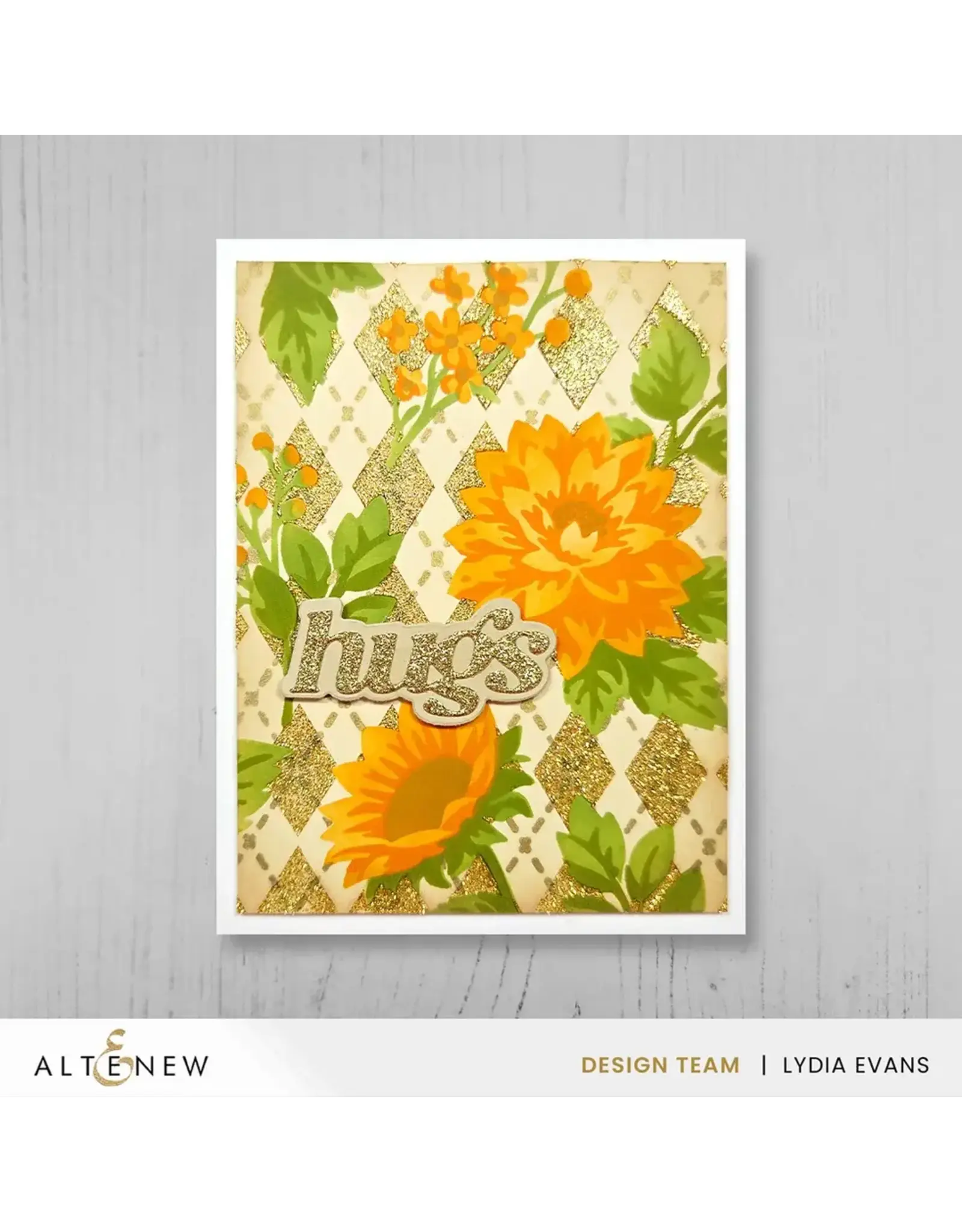ALTENEW ALTENEW STENCIL ART: BOTANICAL ARGYLE STENCIL AND ADD-ON DIE BUNDLE
