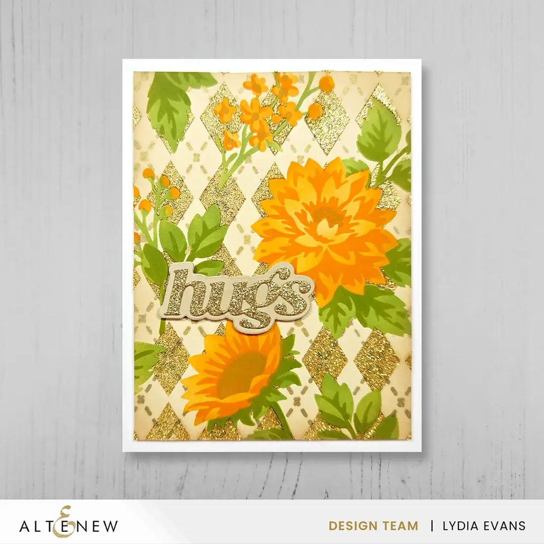 ALTENEW ALTENEW STENCIL ART: BOTANICAL ARGYLE STENCIL AND ADD-ON DIE BUNDLE