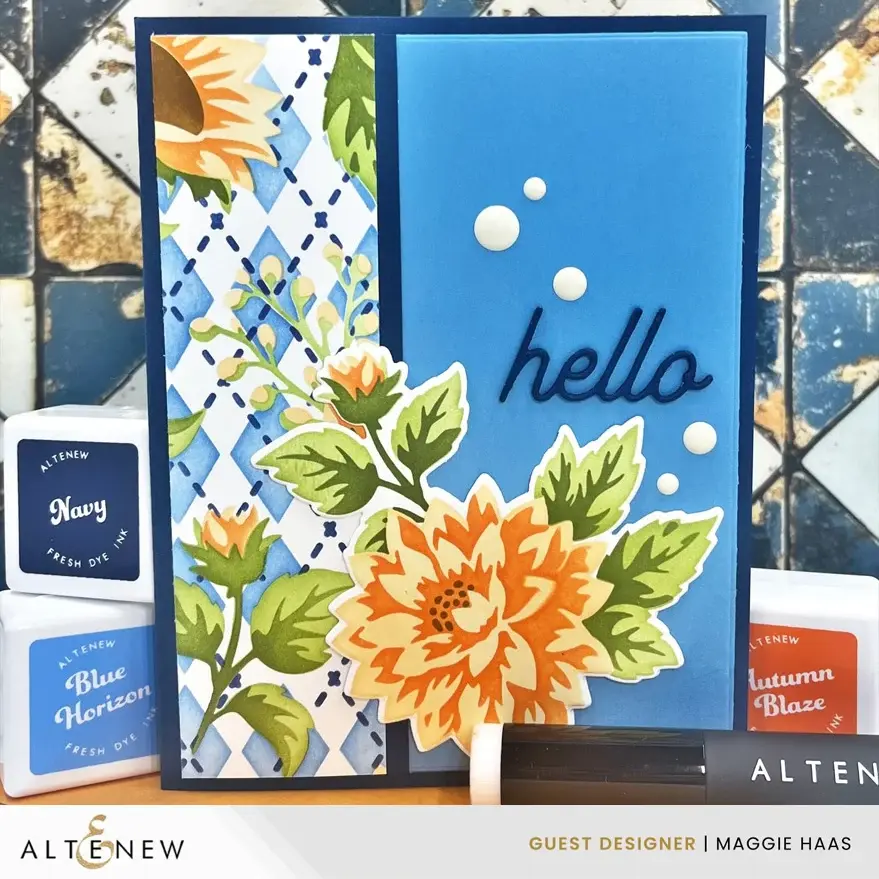 ALTENEW ALTENEW STENCIL ART: BOTANICAL ARGYLE STENCIL AND ADD-ON DIE BUNDLE