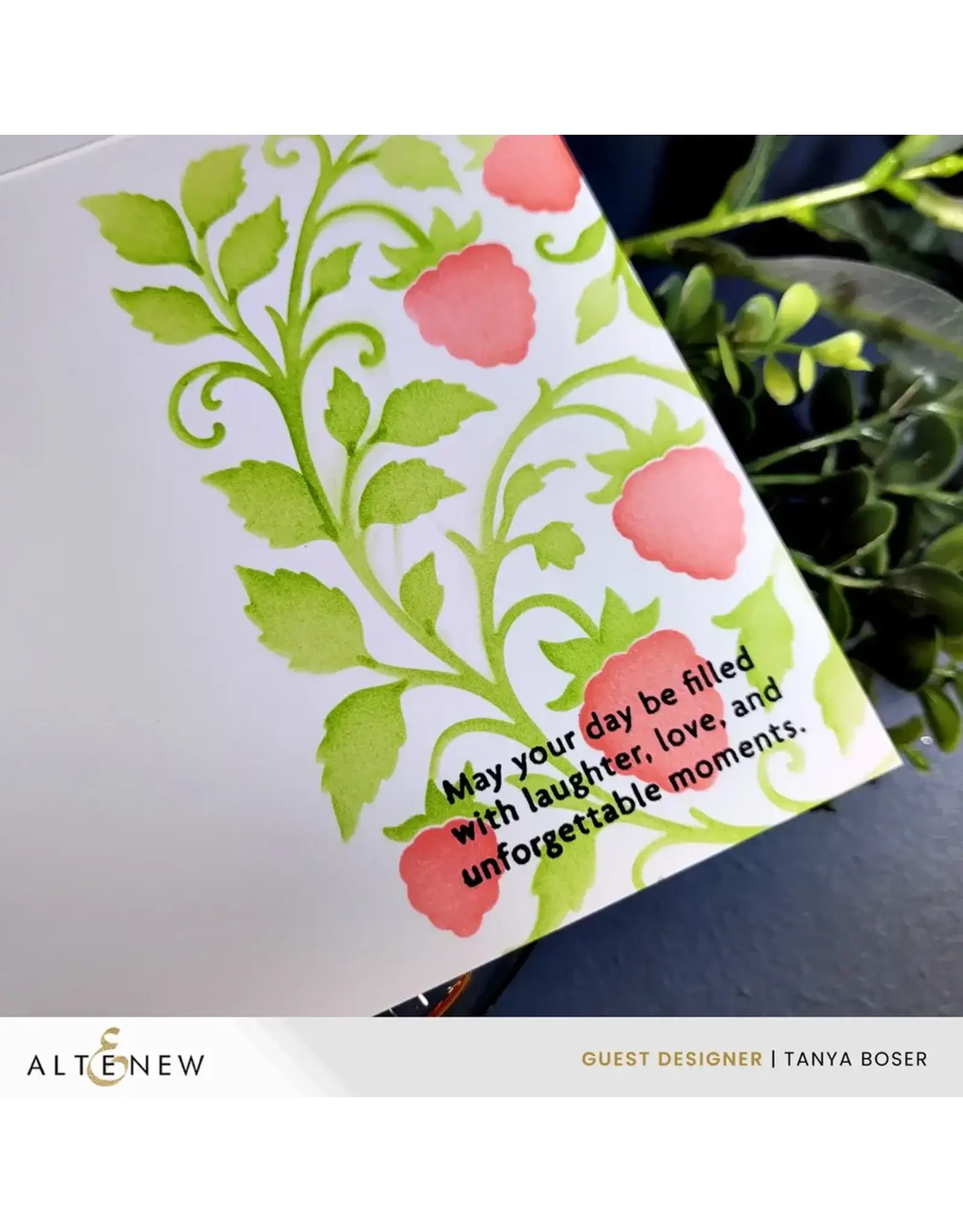 ALTENEW ALTENEW RASPBERRY BLISS 3D EMBOSSING FOLDER AND STENCIL SET BUNDLE