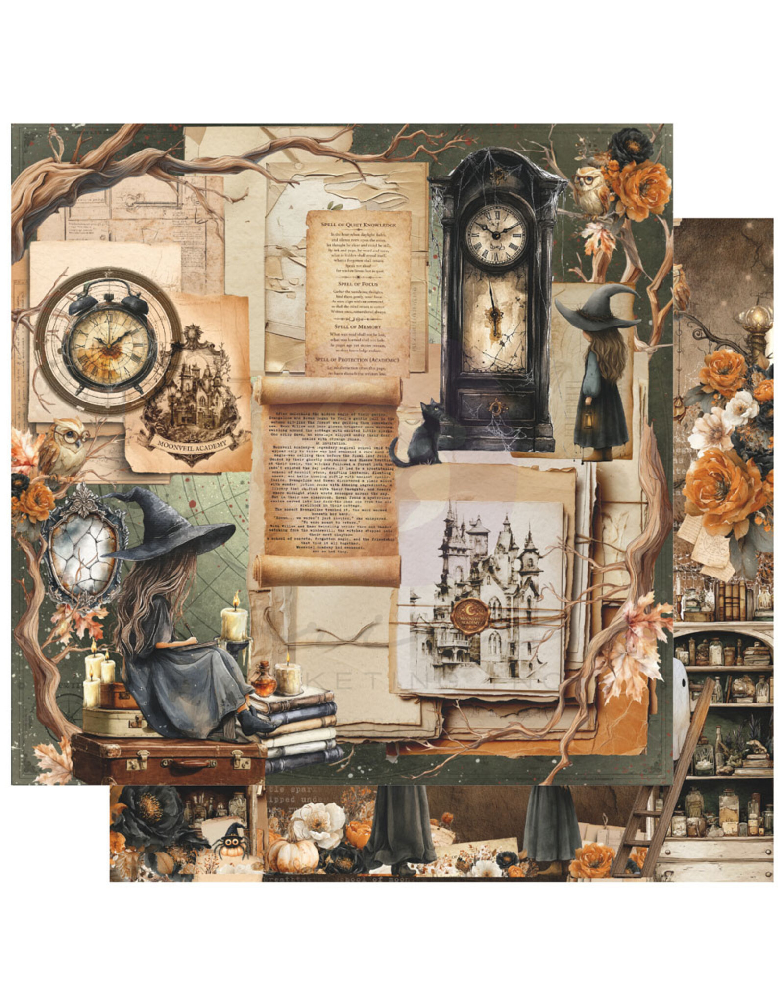 PRIMA PRIMA MADE OF MAGIC ARCHIVES ARCANE 12x12 PAPIER CARTONNÉ