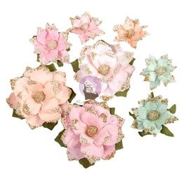 PRIMA PRIMA CHRISTMAS BLUSH CHAUD ET CONFORTABLE FLEURS EN PAPIER 8/PK