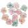 PRIMA PRIMA CHRISTMAS BLUSH FÊTE ÉTINCELANTES FLEURS EN PAPIER 12/PK