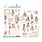 PRIMA PRIMA CHRISTMAS BLUSH CHIPBOARD STICKERS 45/PK