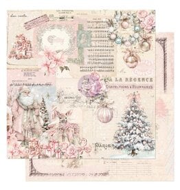 PRIMA PRIMA CHRISTMAS BLUSH DEAR SANTA 12x12 CARDSTOCK WITH FOIL DETAILS