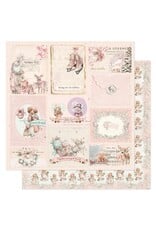 PRIMA PRIMA CHRISTMAS BLUSH SPARKLING TOGETHER 12x12 CARDSTOCK WITH FOIL DETAILS