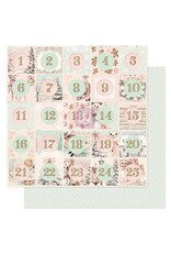 PRIMA PRIMA CHRISTMAS BLUSH COMPTE À REBOURS À LA MAGIE 12x12 PAPIER CARTONNÉ