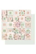 PRIMA PRIMA CHRISTMAS BLUSH COUNTDOWN TO THE MAGIC 12x12 CARDSTOCK WITH FOIL DETAILS