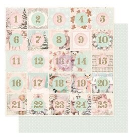 PRIMA PRIMA CHRISTMAS BLUSH COMPTE À REBOURS À LA MAGIE 12x12 PAPIER CARTONNÉ