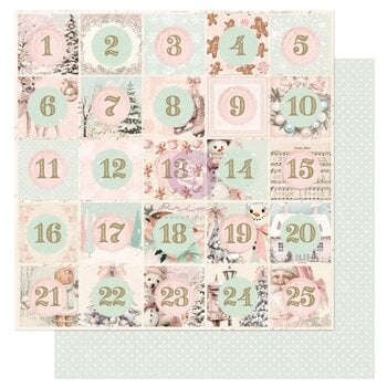 PRIMA PRIMA CHRISTMAS BLUSH COUNTDOWN TO THE MAGIC 12x12 CARDSTOCK WITH FOIL DETAILS