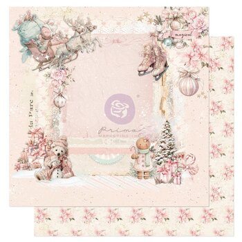 PRIMA PRIMA CHRISTMAS BLUSH MAGICAL NIGHTS 12x12 CARDSTOCK WITH FOIL DETAILS