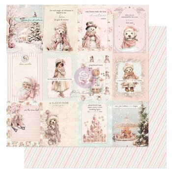 PRIMA PRIMA CHRISTMAS BLUSH SUR LA LISTE DES GENTILS 12x12 PAPIER CARTONNÉ