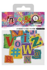 STUDIOLIGHT STUDIOLIGHT ART BY MARLENE L'ART DE L'ALPHABET COLORÉ ÉLÉMENTS DE PAPIER DÉCOUPÉS 74/PK