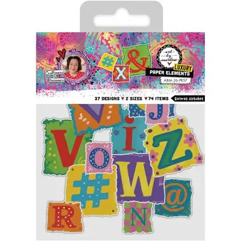 STUDIOLIGHT STUDIOLIGHT ART BY MARLENE COLORED ALPHABET ART PAPER ELEMENTS DIE-CUT 74/PK