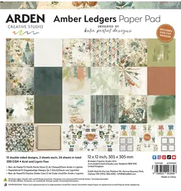 ARDEN CREATIVE STUDIO ARDEN CREATIVE STUDIO AMBER LEDGERS 12x12 PAQUET DE PAPIER 24 FEUILLES
