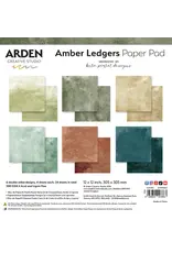 ARDEN CREATIVE STUDIO ARDEN CREATIVE STUDIO AMBER LEDGERS SOLIDES 12x12 PAQUET DE PAPIER 24 FEUILLES
