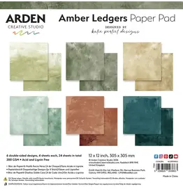 ARDEN CREATIVE STUDIO ARDEN CREATIVE STUDIO AMBER LEDGERS SOLIDES 12x12 PAQUET DE PAPIER 24 FEUILLES