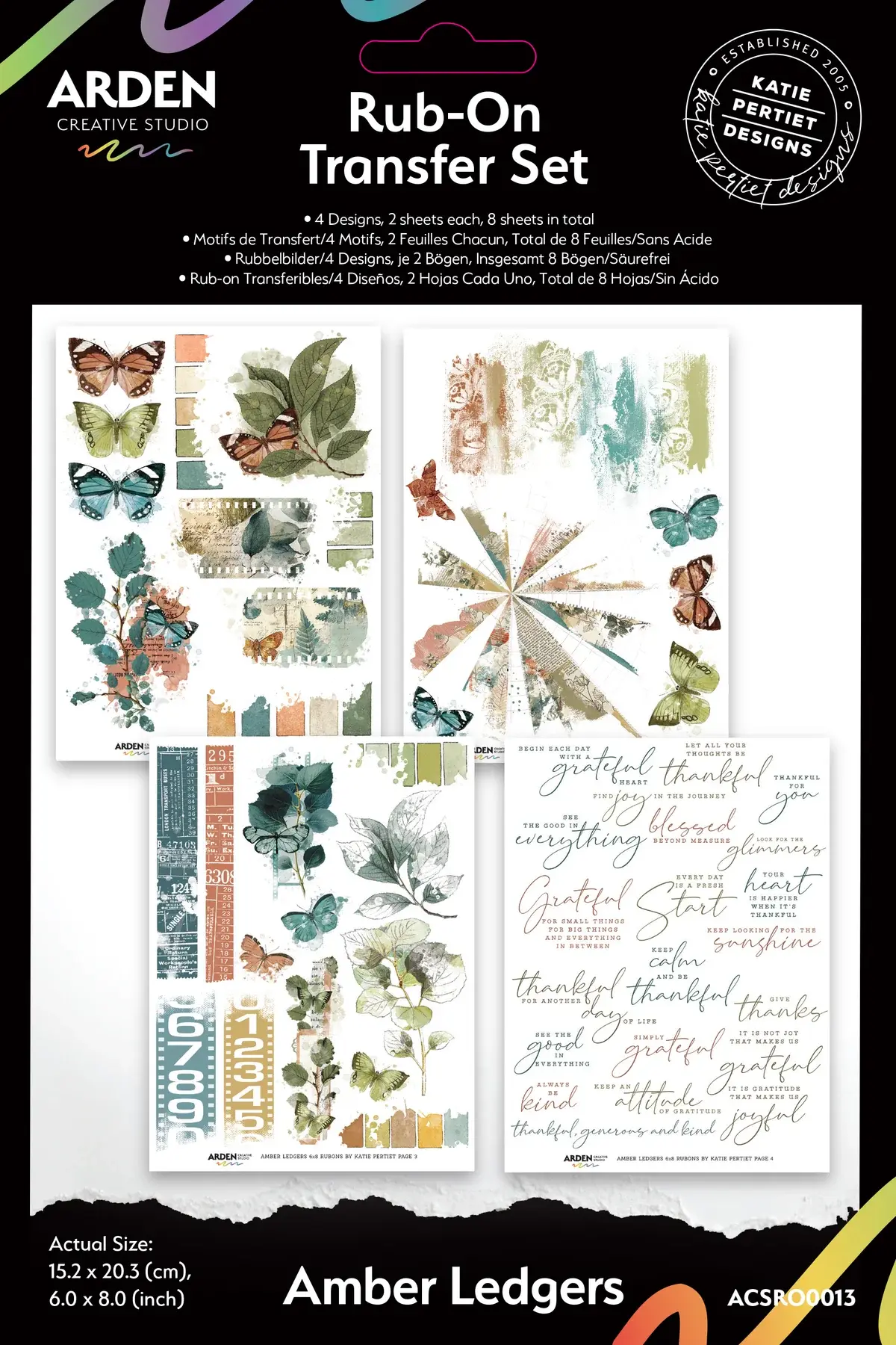 ARDEN CREATIVE STUDIO ARDEN CREATIVE STUDIO AMBER LEDGERS 6x8 RUB-ONS