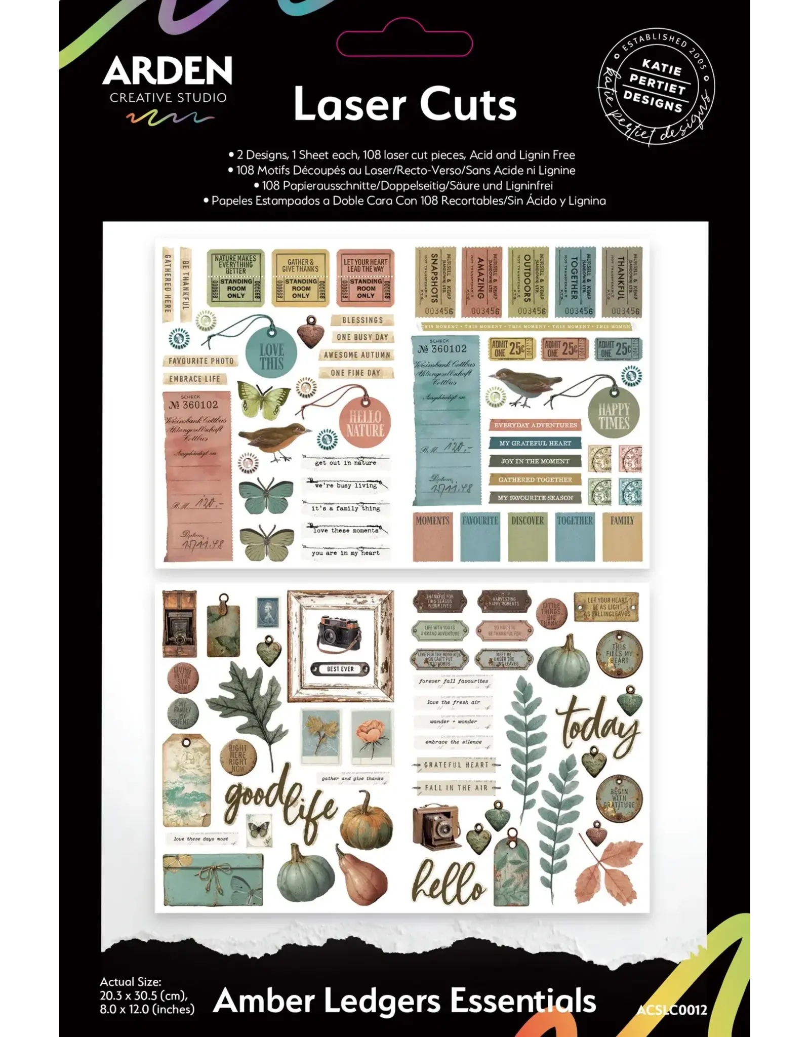 ARDEN CREATIVE STUDIO ARDEN CREATIVE STUDIO AMBER LEDGERS 8x12 DÉCOUPE LASER