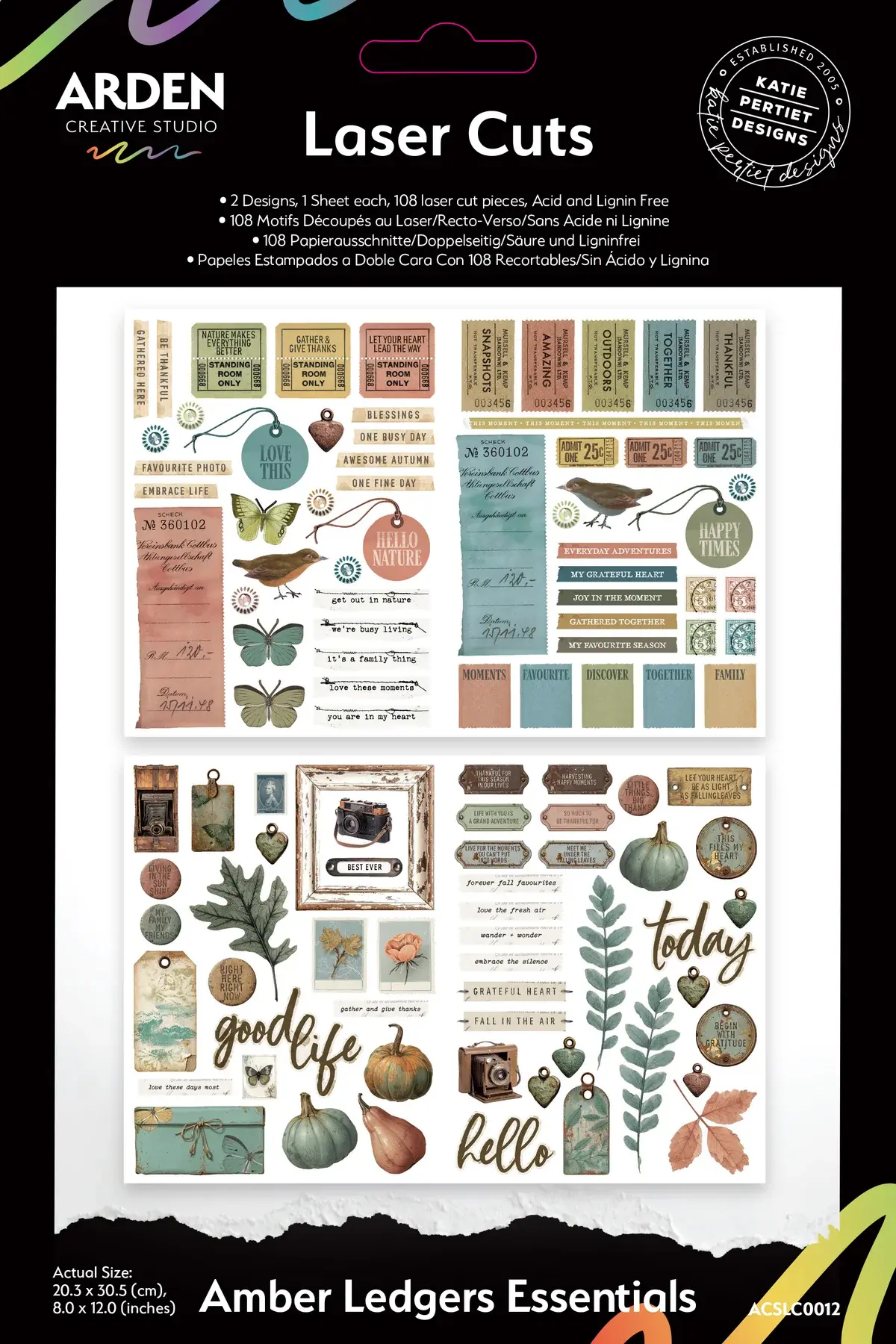 ARDEN CREATIVE STUDIO ARDEN CREATIVE STUDIO AMBER LEDGERS 8x12 LASER CUTS