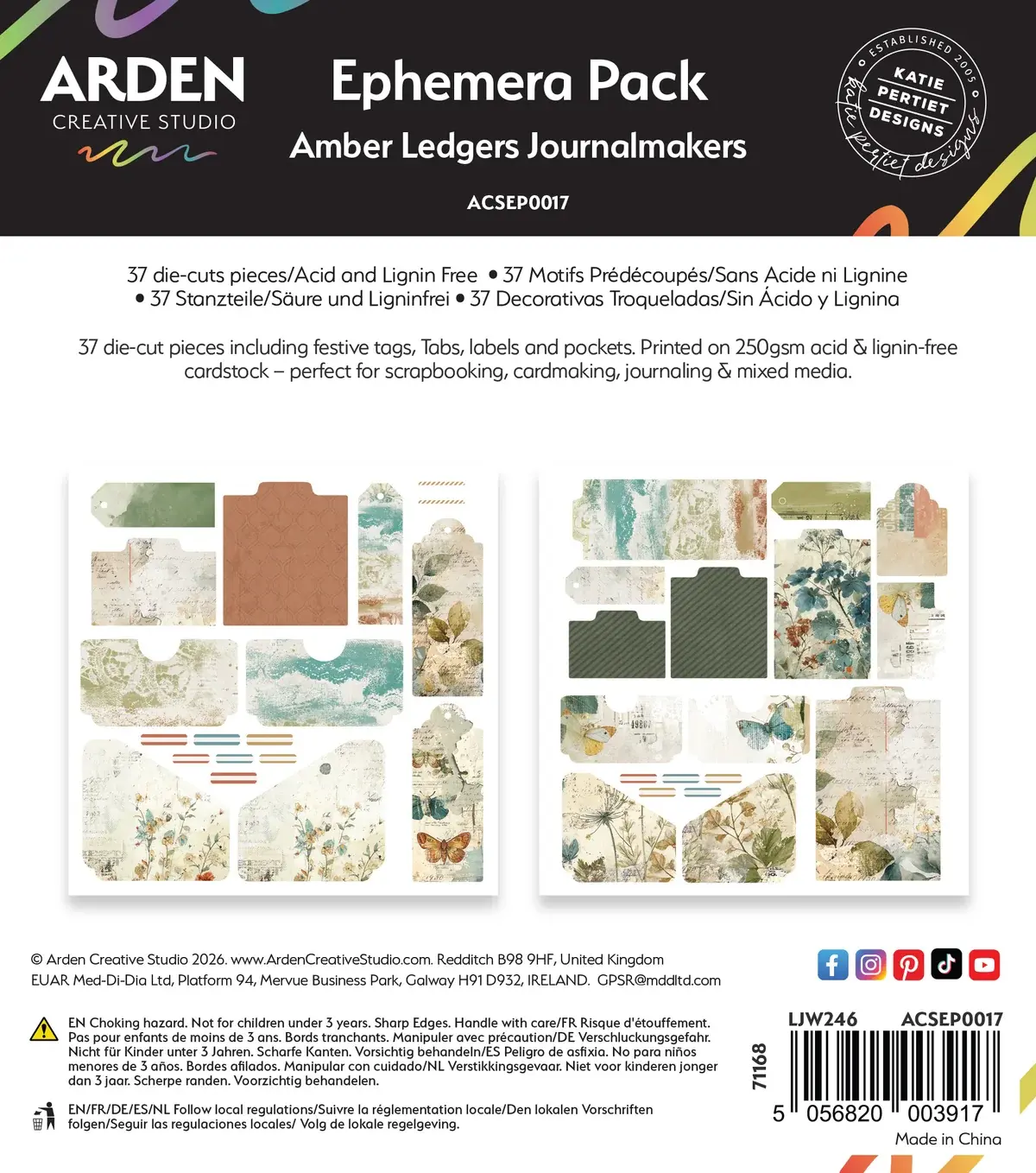 ARDEN CREATIVE STUDIO ARDEN CREATIVE STUDIO AMBER LEDGERS JOURNALMAKERS EPHEMERA DIE-CUTS