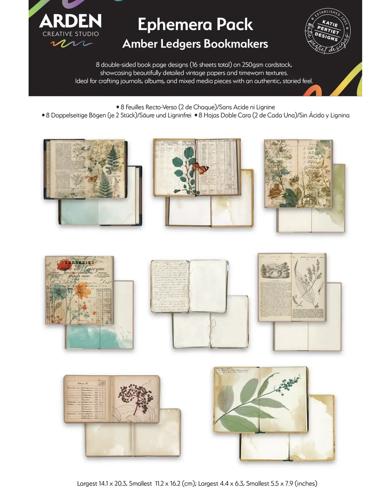 ARDEN CREATIVE STUDIO ARDEN CREATIVE STUDIO AMBER LEDGERS LIVRES ÉPHÉMÈRE DÉCOUPÉS