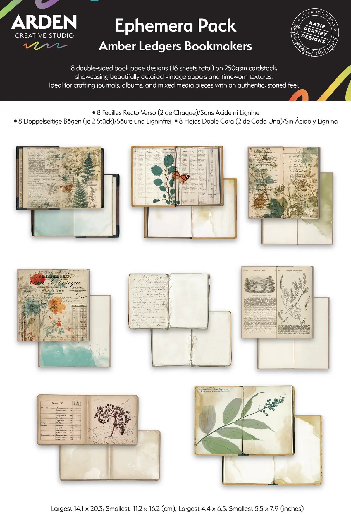 ARDEN CREATIVE STUDIO ARDEN CREATIVE STUDIO AMBER LEDGERS BOOKMAKERS EPHEMERA DIE-CUTS