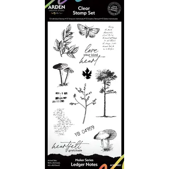 ARDEN CREATIVE STUDIO ARDEN CREATIVE STUDIO MAKER SERIES LEDGER NOTES 4x8 CLEAR STAMP SET