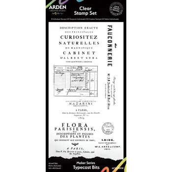 ARDEN CREATIVE STUDIO ARDEN CREATIVE STUDIO MAKER SERIES TYPECAST BITS 4x8 CLEAR STAMP SET
