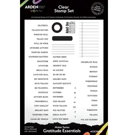 ARDEN CREATIVE STUDIO ARDEN CREATIVE STUDIO MAKER SERIES ESSENTIELS DE LA GRATITUDE 6x8 ENSEMBLE DE TAMPONS CLAIRS