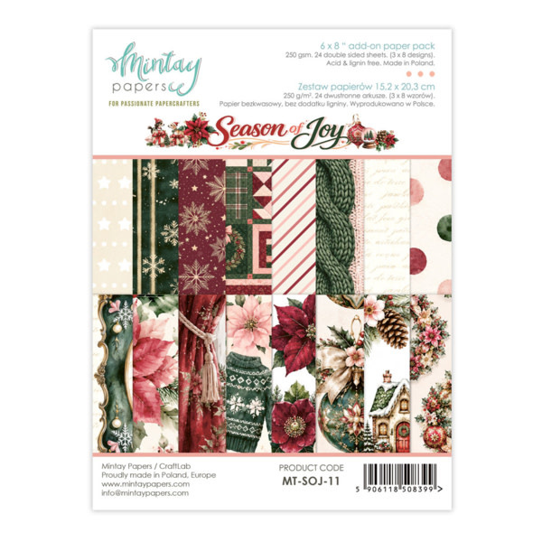 MINTAY MINTAY SEASON OF JOY 6x8 ADD-ON PAPER PAD 24 SHEETS