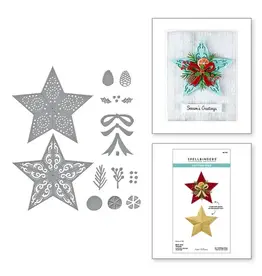 SPELLBINDERS SPELLBINDERS COLLECTION COUNTRY CHRISTMAS COURONNE D'ÉTOILE DE GRANGE ENSEMBLE DE MATRICES DE DÉCOUPE