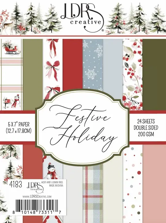 LDRS CREATIVE LDRS CREATIVE FESTIVE HOLIDAY 5x7 PAPER PACK 24 SHEETS