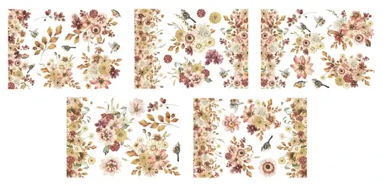 LDRS CREATIVE LDRS CREATIVE AUTUMN CHIC RUB-ON AQUAINK TRANSFER SHEETS 5/PK