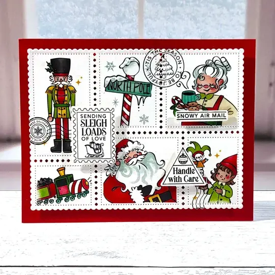 LDRS CREATIVE LDRS CREATIVE NORTH POLE POSTAGE COLLAGE CLEAR STAMP SET