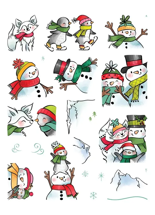 LDRS CREATIVE LDRS CREATIVE FROSTY FRIENDS POSTAGE COLLAGE CLEAR STAMP SET